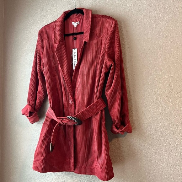 For Love And Lemons Red Corduroy Midi Dress - Picture 4 of 10